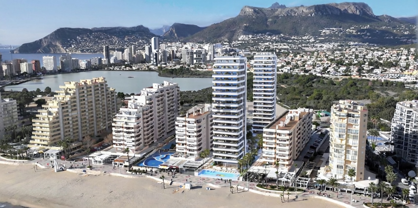 Квартира на продажу на первой линии пляжа в Calpe — Аэрофото