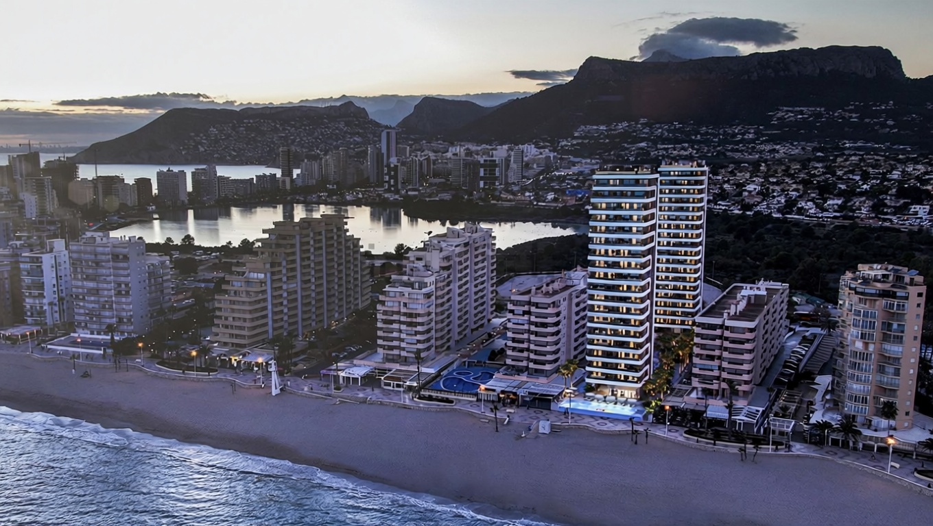 Apartamento à venda pé na areia em Calpe — Aérea