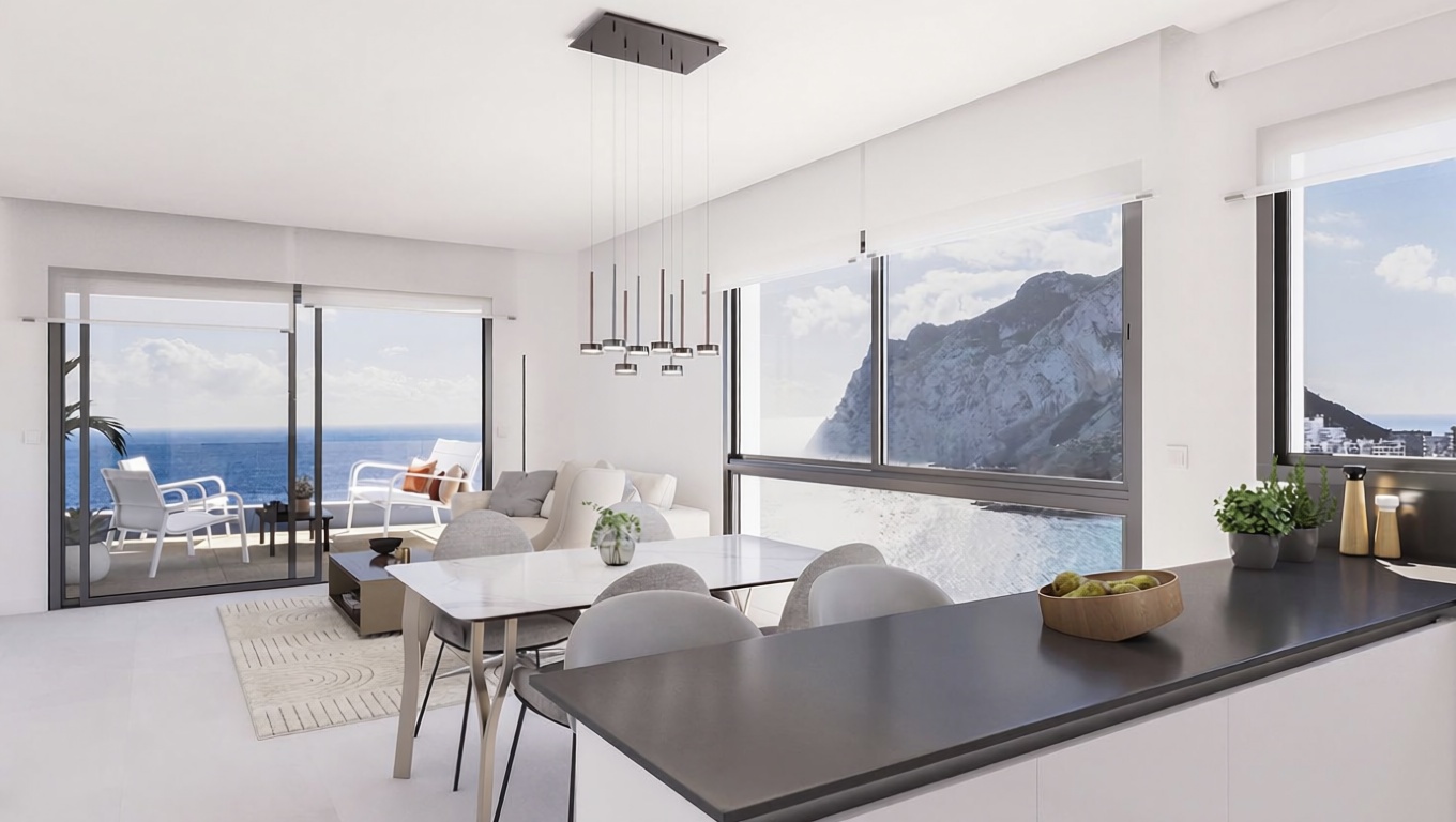 Flat for sale frontline beach in Calpe — Living room