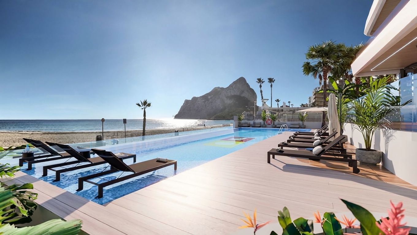 Apartamento à venda pé na areia em Calpe — Piscina