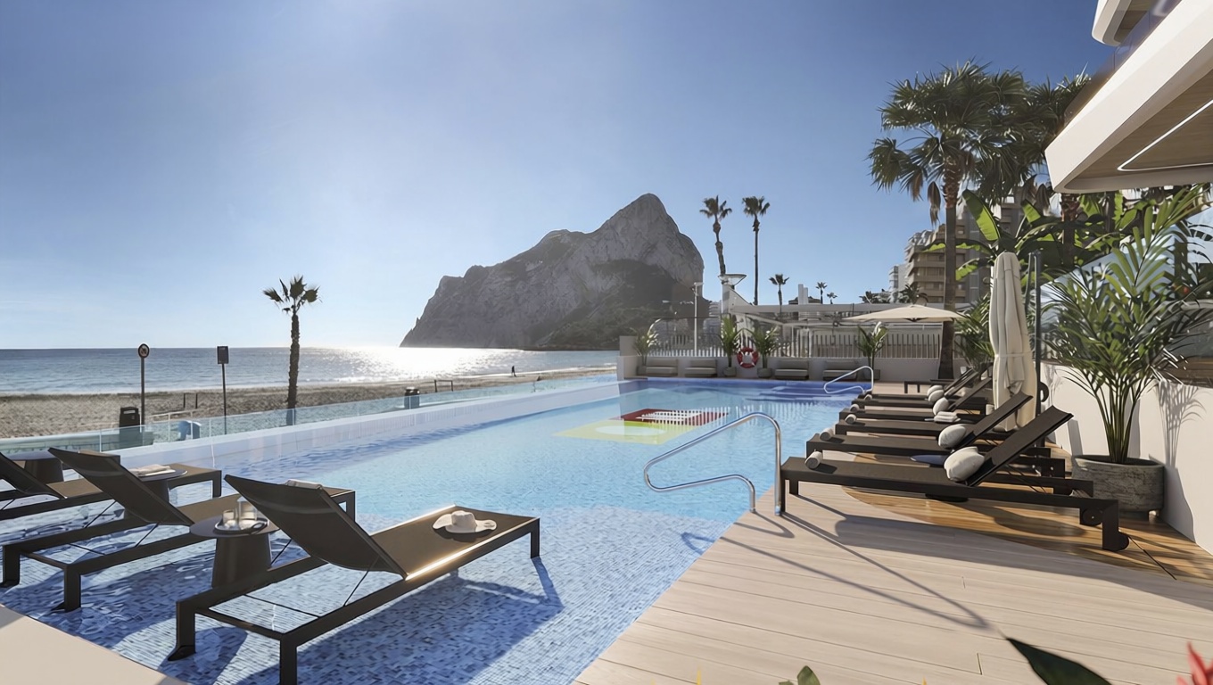Apartamento à venda pé na areia em Calpe — Piscina