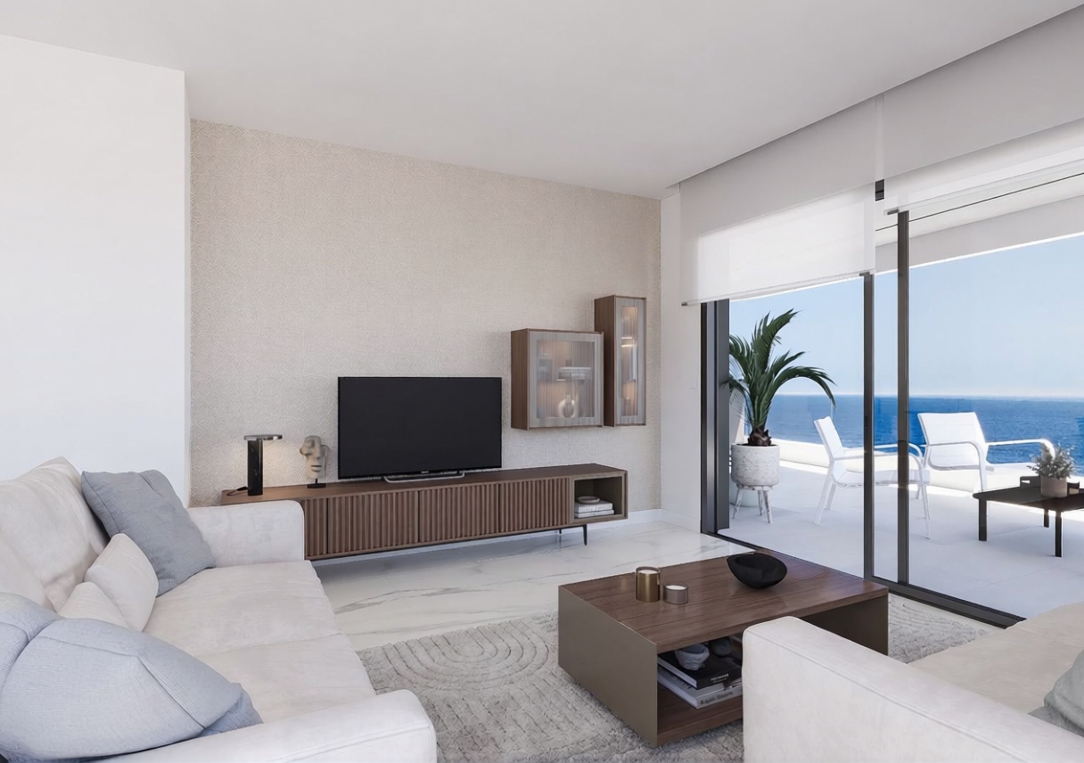 Piso en venta en primera línea de playa en Calpe — Salón