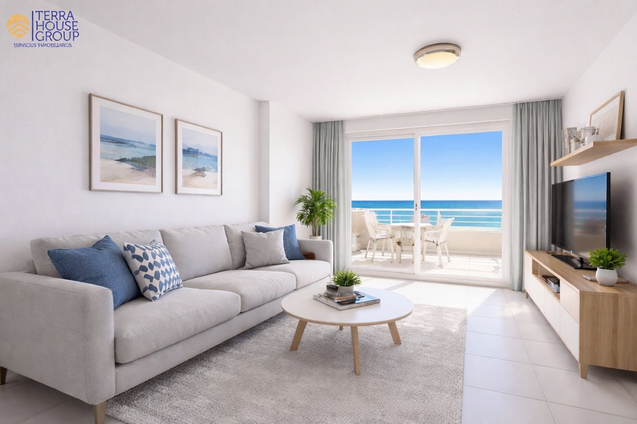 Piso en venta en primera línea de playa en Calpe — Salón