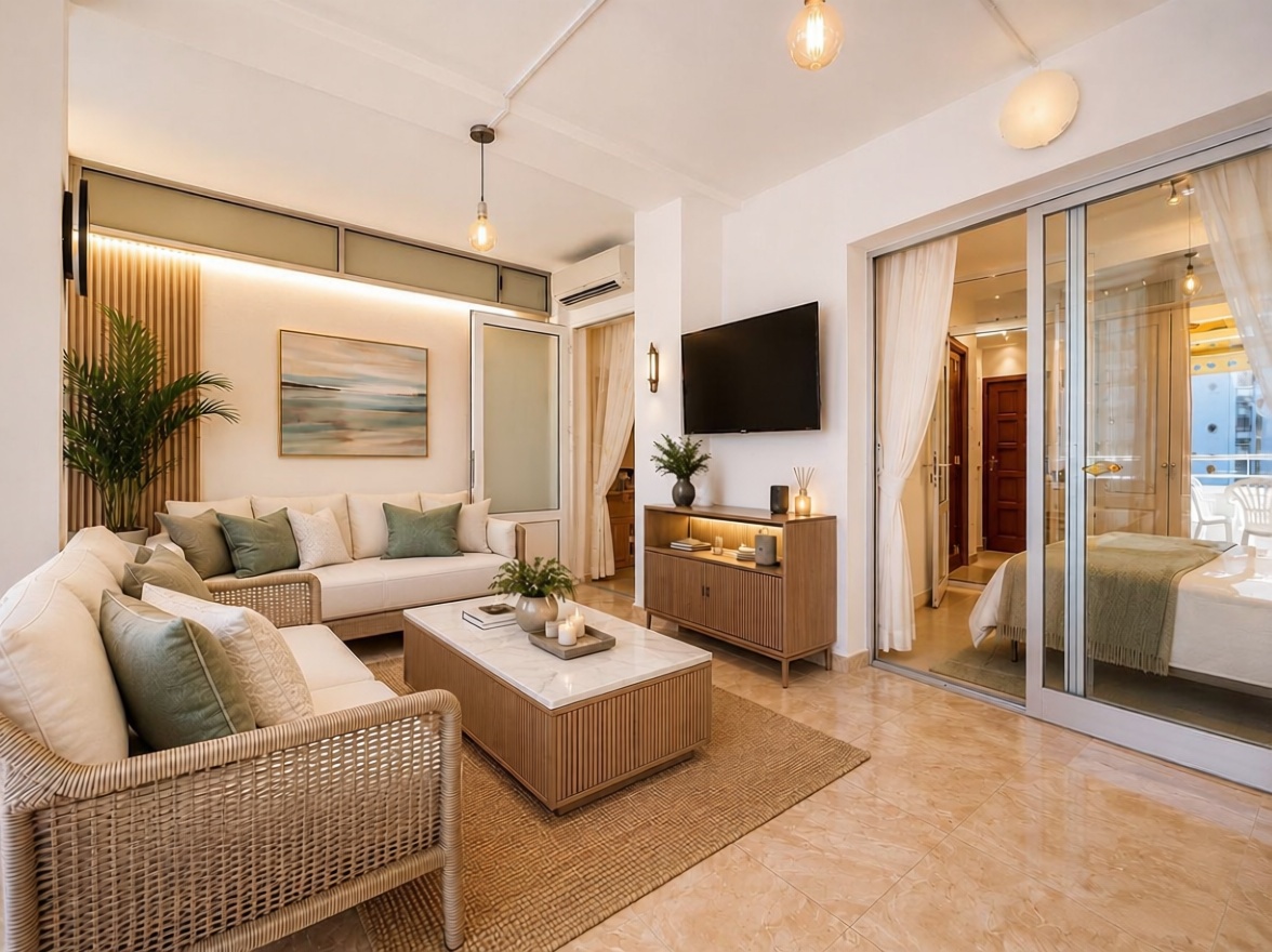 Piso en venta en primera línea de playa en Calpe — Dormitorio