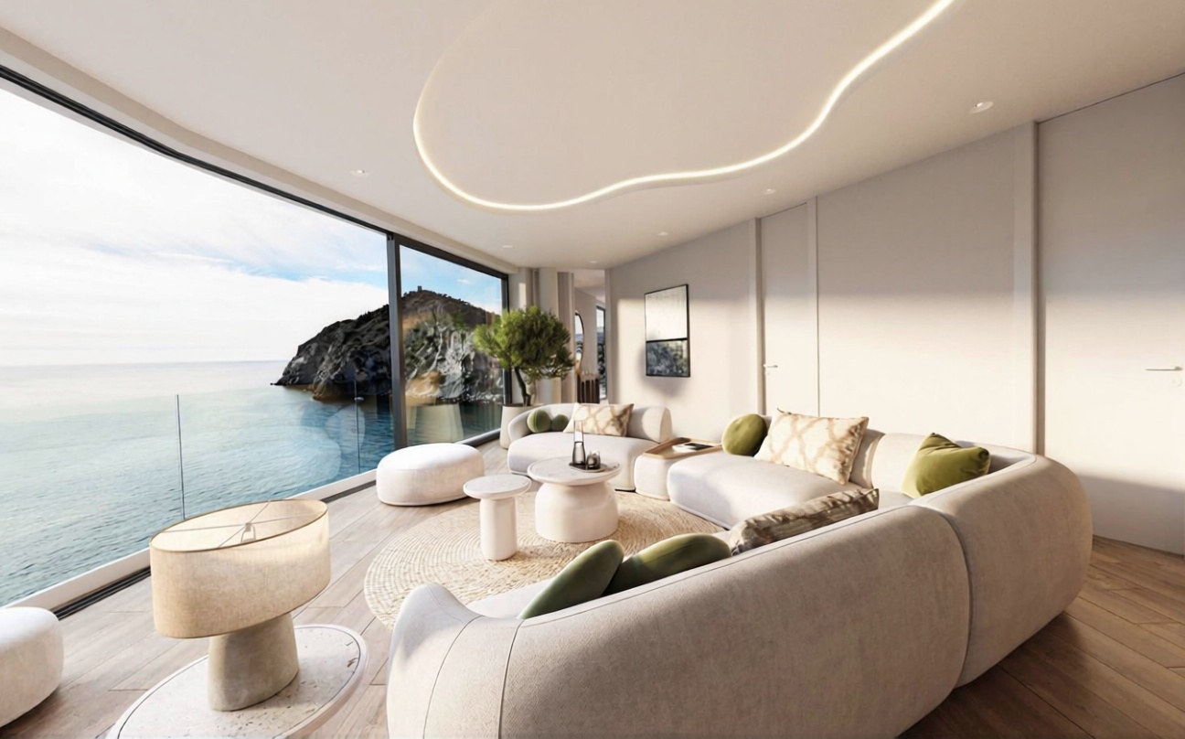Piso en primera línea de playa en Finestrat — Salón