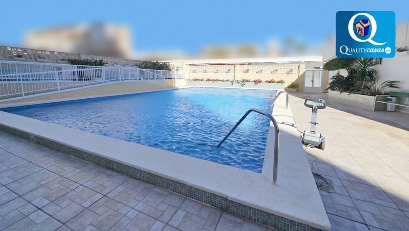 Piso en primera línea de playa en Benidorm — Piscina