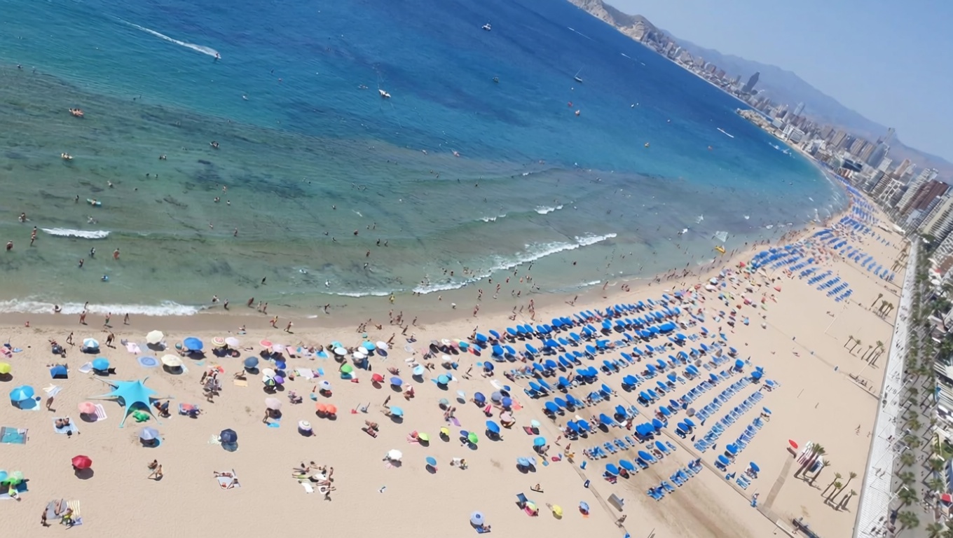 Appartement en première ligne de plage à Benidorm — Vue aérienne