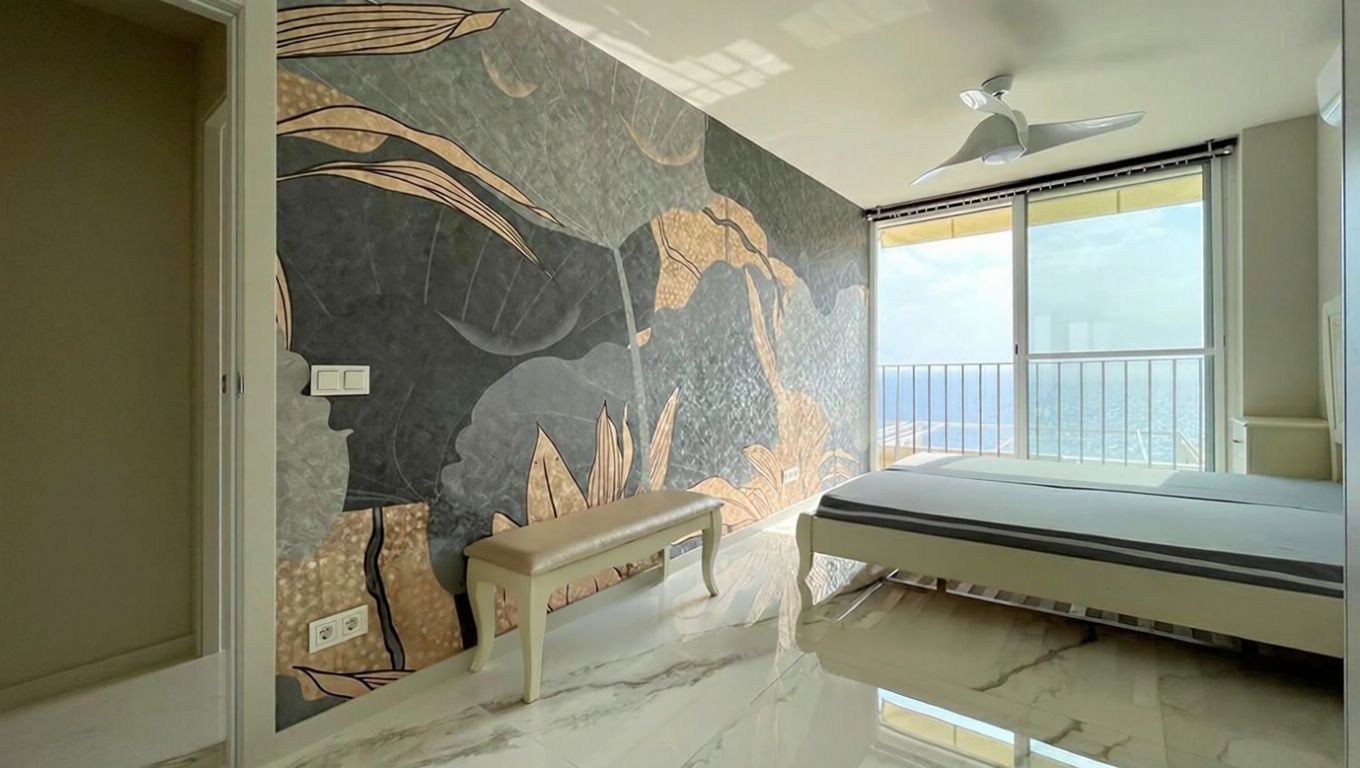 Dúplex en primera línea de playa en Benidorm — Bedroom