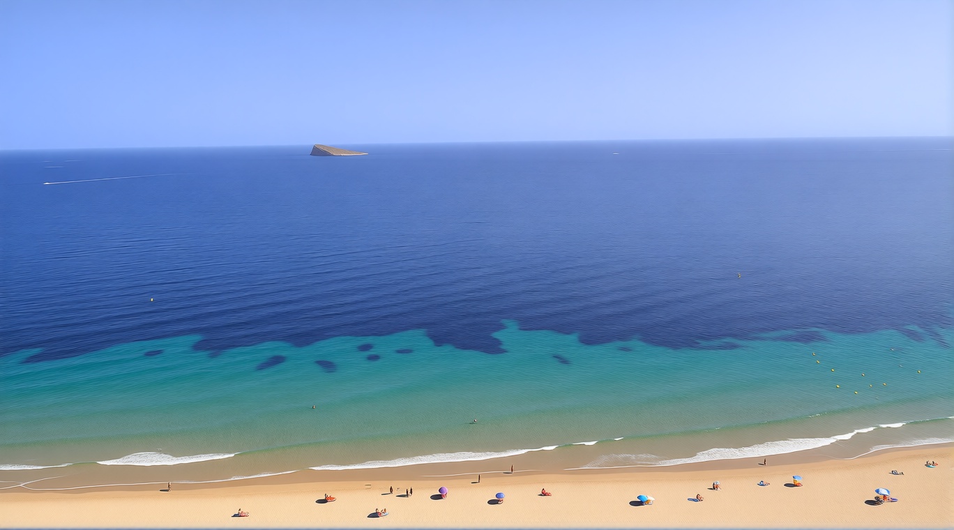 Piso en primera línea de playa en Benidorm — Vista mar