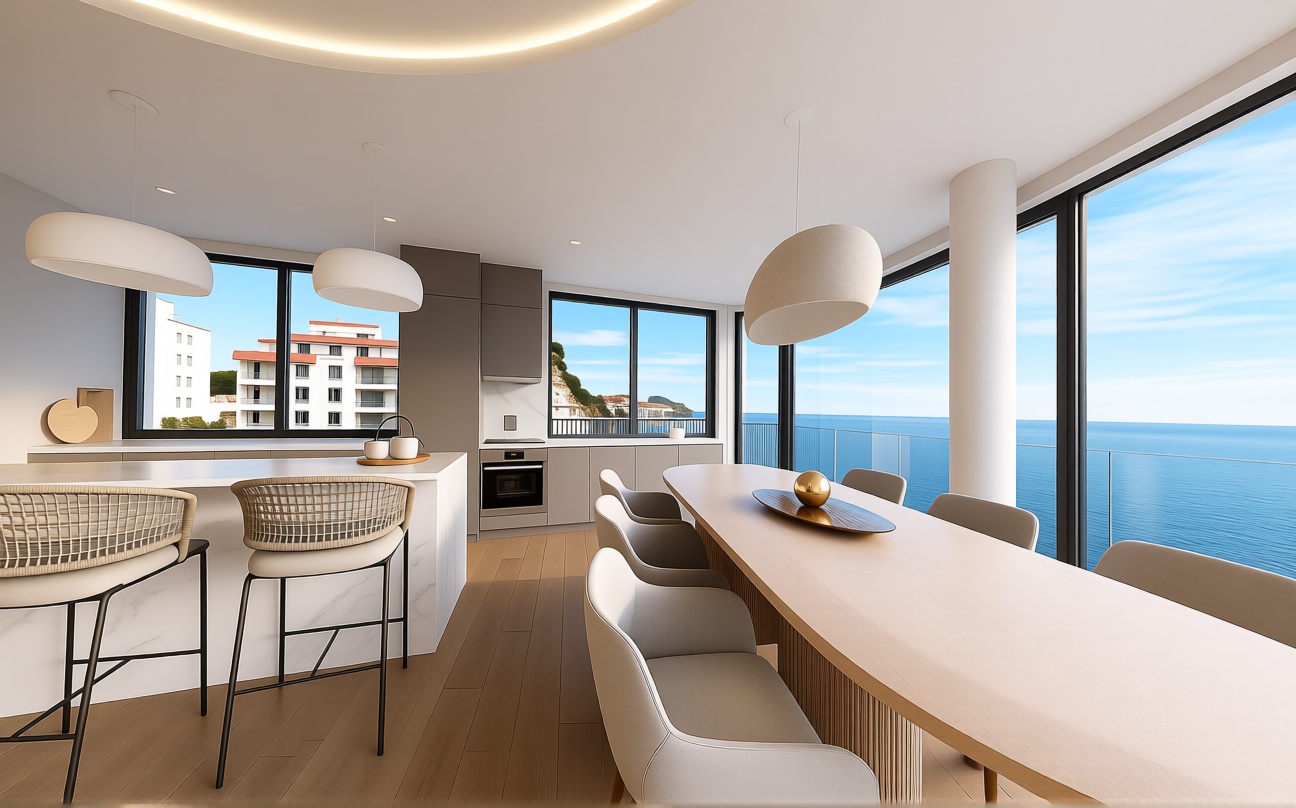 Piso en primera línea de playa en Finestrat — Sala jantar