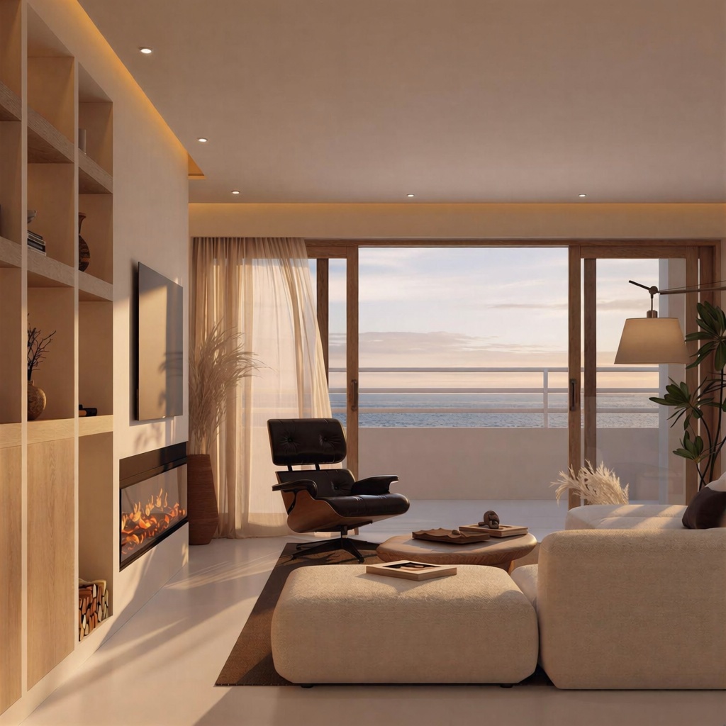 Ático en primera línea de mar en Villajoyosa — Salón