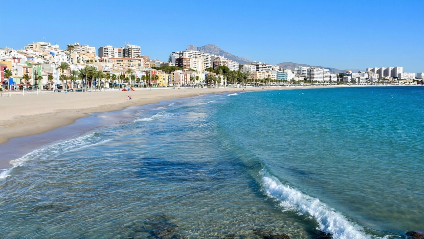Piso en primera línea de playa en Villajoyosa — Vista mar