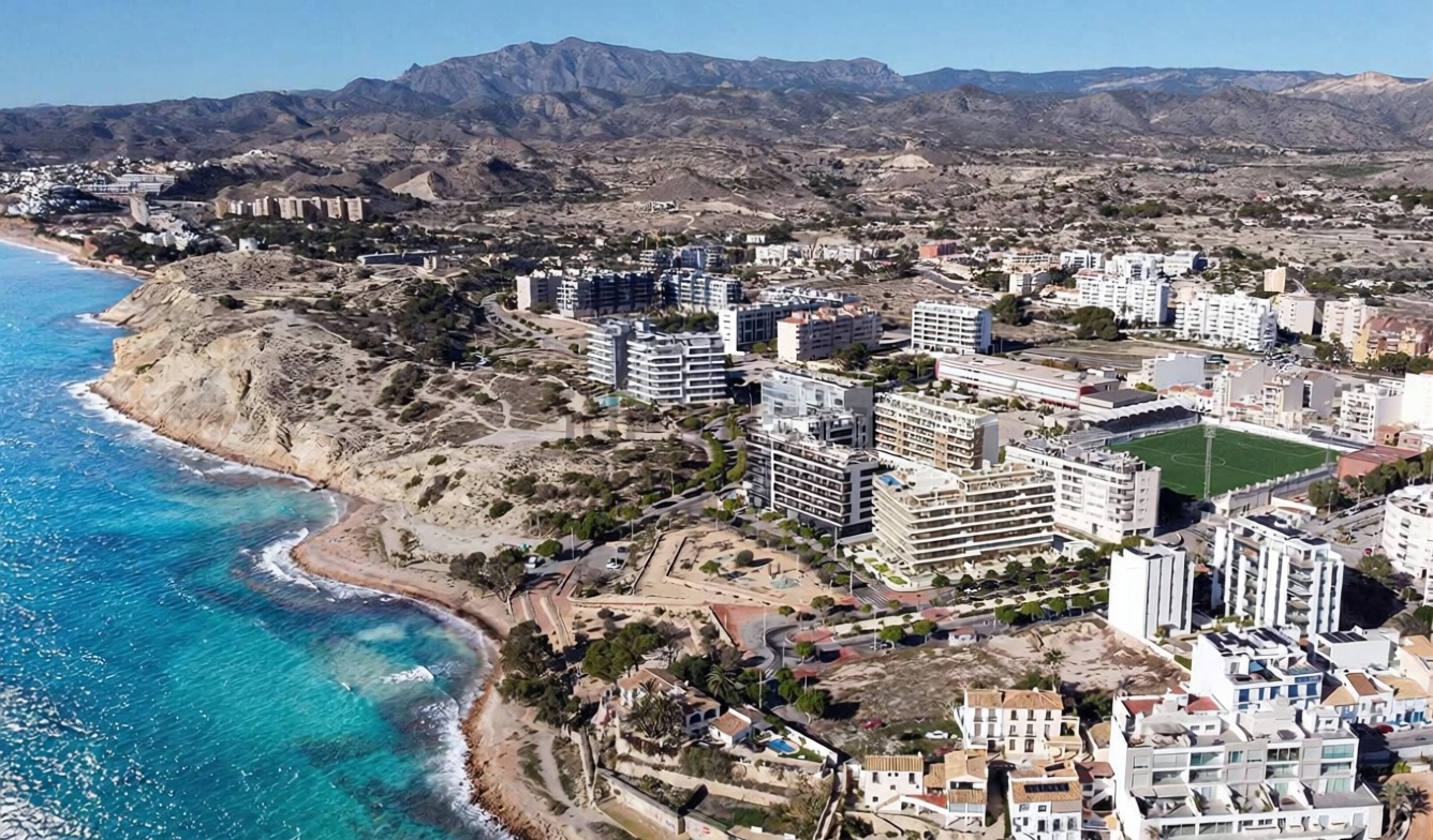 Piso en primera línea de playa en Villajoyosa — Luftbild
