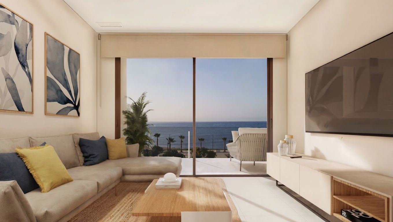 Appartement en première ligne de plage à Villajoyosa — Séjour