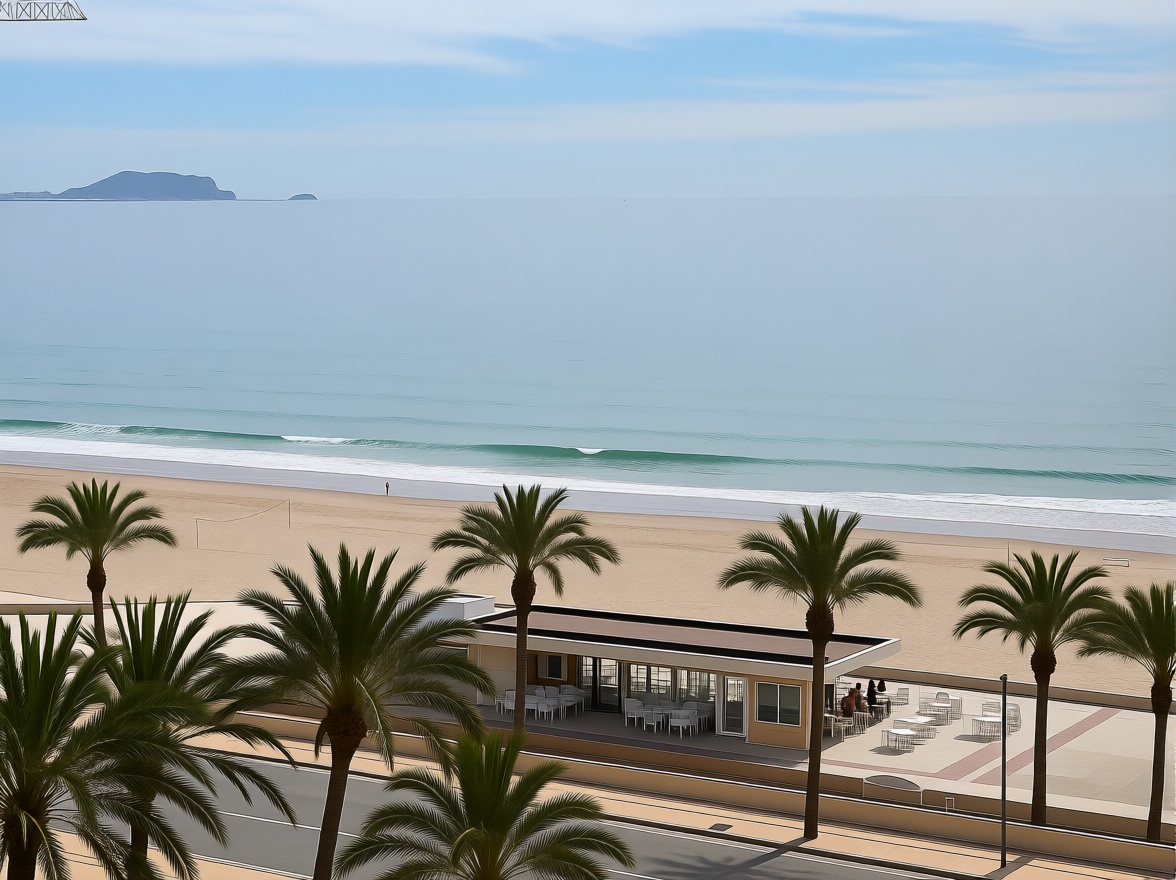 Piso en primera línea de playa en El Campello — Vista mar