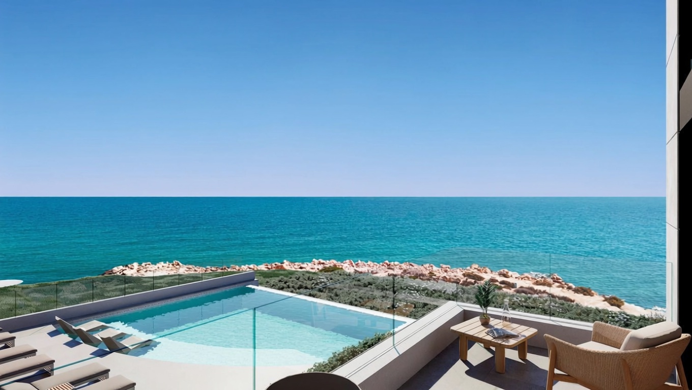 Piso en primera línea de playa en El Campello — Terraza mar