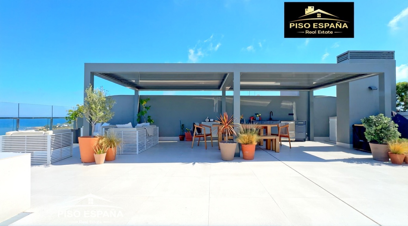 Ático en primera línea de mar en Cabo de Gata — Terraza mar