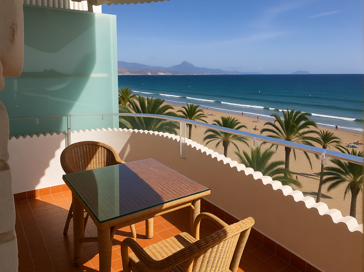 Appartement en première ligne de plage à Alicante — Terrasse mer