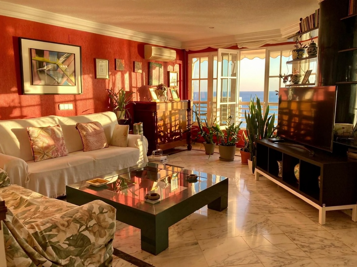 Appartement en première ligne de plage à Alicante — Séjour