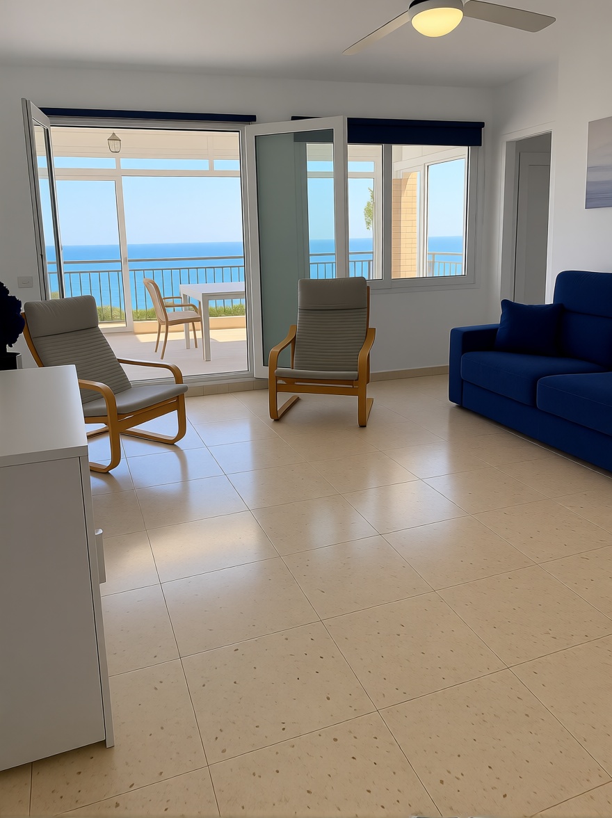Ático em primeira linha de mar em Alicante — Sala