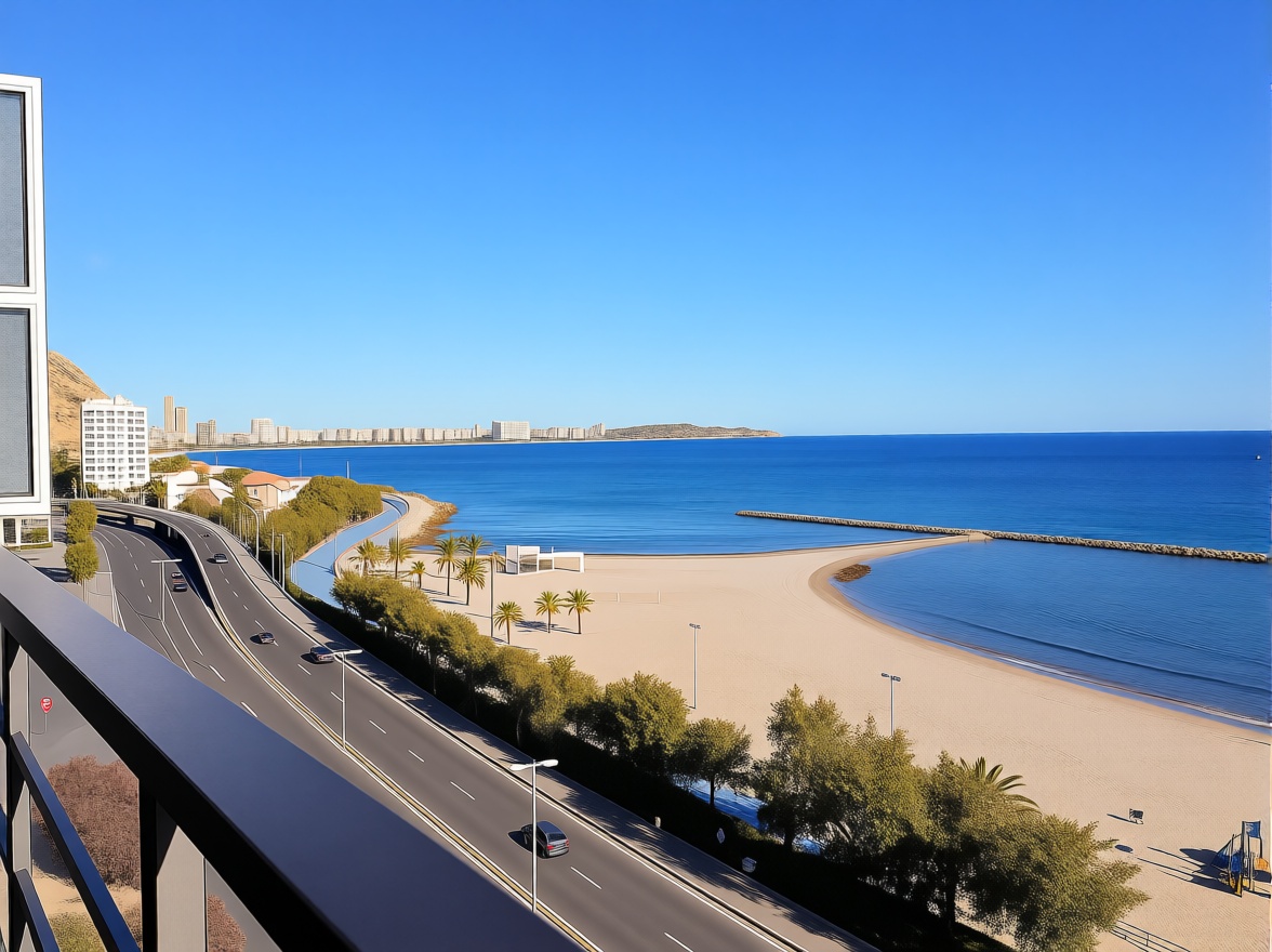 Apartamento em primeira linha de praia em Alicante — Terraço mar