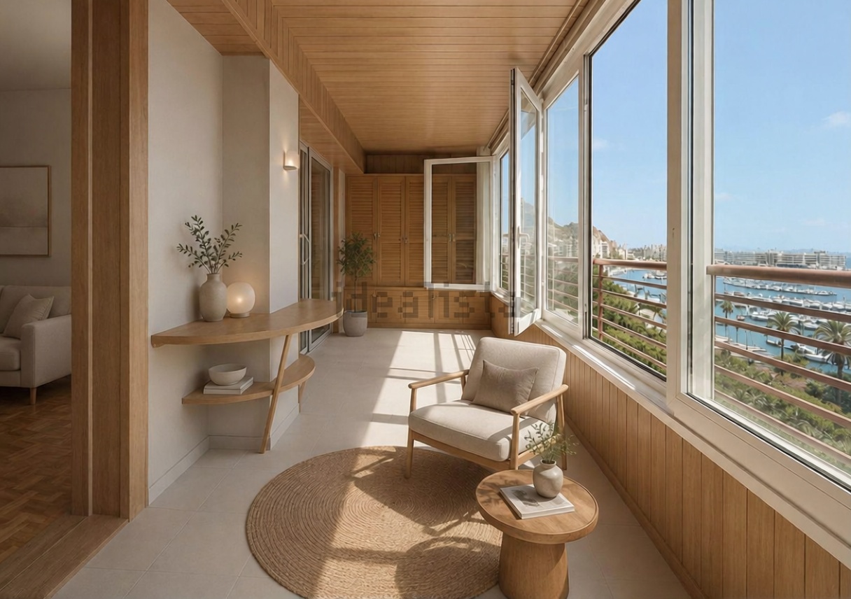Apartamento em primeira linha de praia em Alicante — Terraço mar