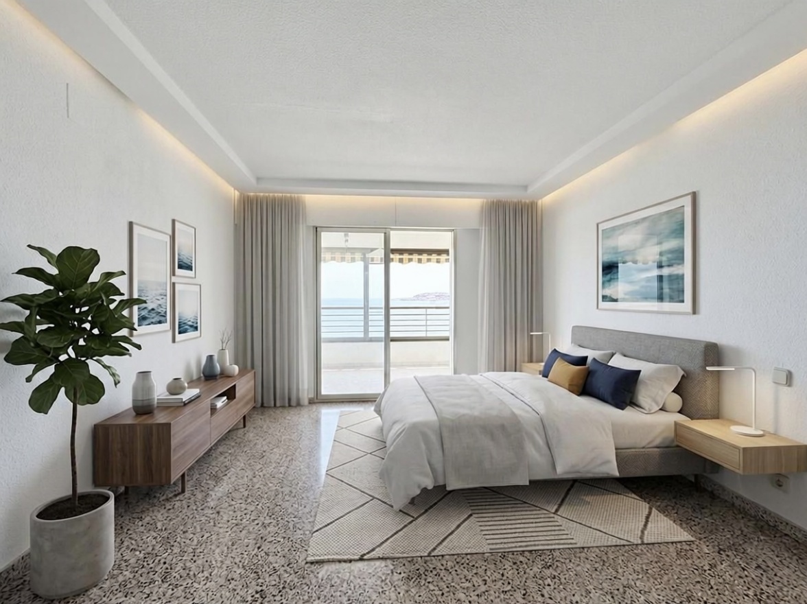 Apartamento em primeira linha de praia em Alicante — Quarto