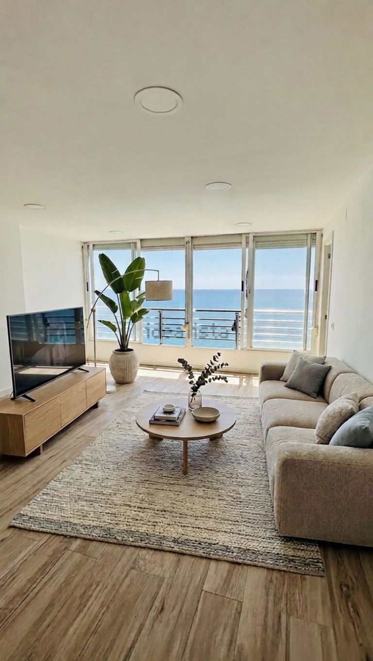 Apartamento em primeira linha de praia em Alicante — Sala