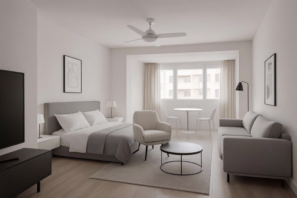 Ático en primera línea de mar en Elche — Dormitorio
