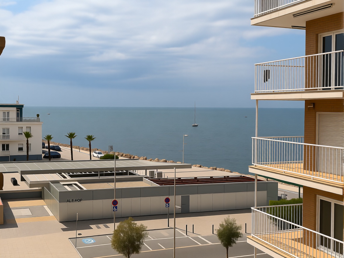 Piso en primera línea de playa en Santa Pola — Vista mar