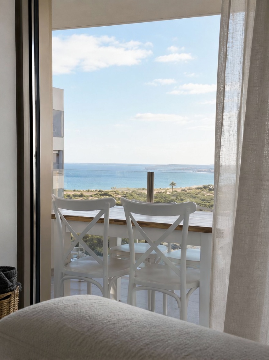 Wohnung in erste Strandlinie in Santa Pola — Wohnzimmer