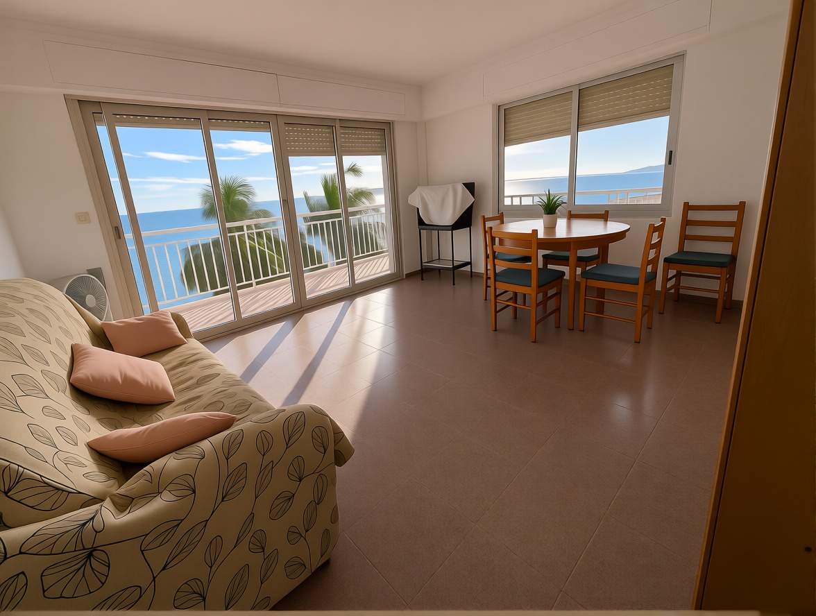 Wohnung in erste Strandlinie in Santa Pola — Wohnzimmer