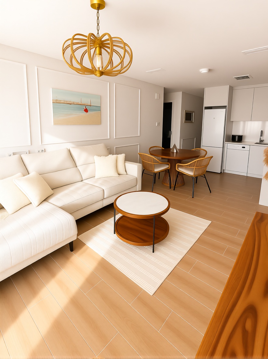 Wohnung in erste Strandlinie in Santa Pola — Wohnzimmer