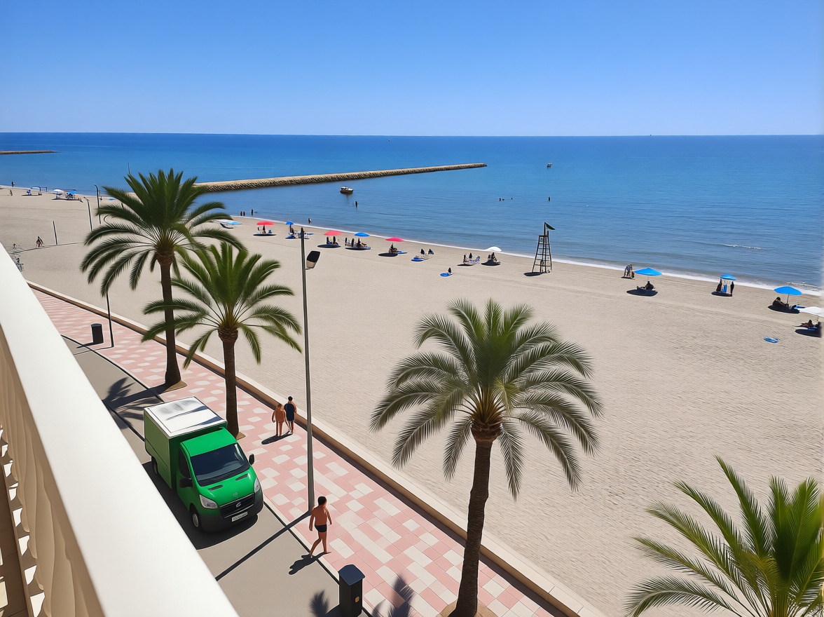 Piso en primera línea de playa en Santa Pola — Vista mar