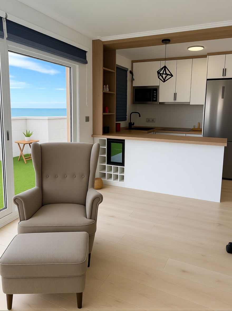 Appartement en première ligne de plage à Torrevieja — Séjour
