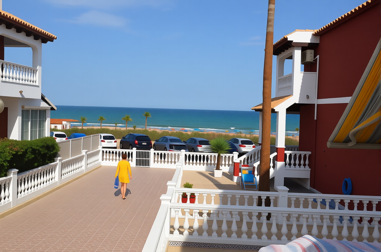 Chalet avec accès direct à la plage à Guardamar del Segura — Terrasse mer