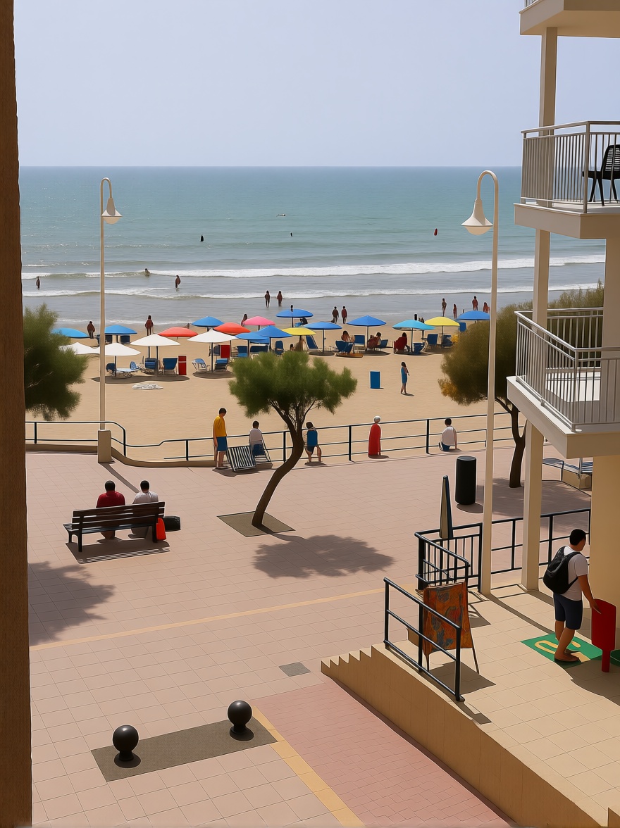 Piso en primera línea de playa en Guardamar del Segura — Terraza mar