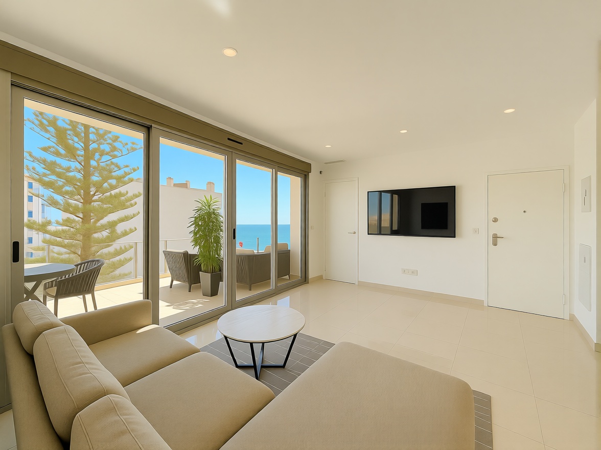 Seafront attic in Torrevieja — Living room