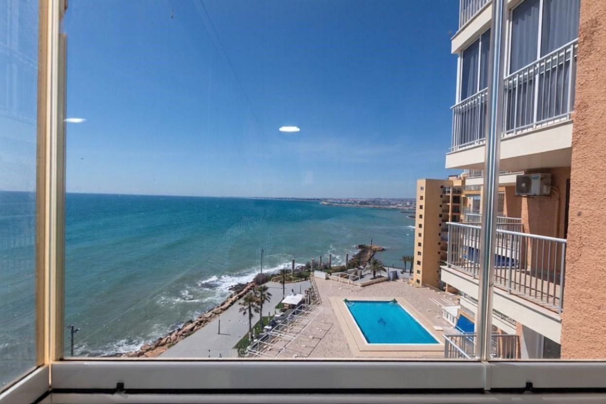 Piso en primera línea de playa en Torrevieja — Vista mar
