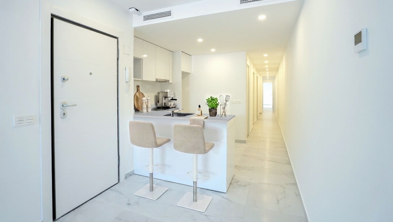 Appartement en première ligne de plage à Torrevieja — Cuisine