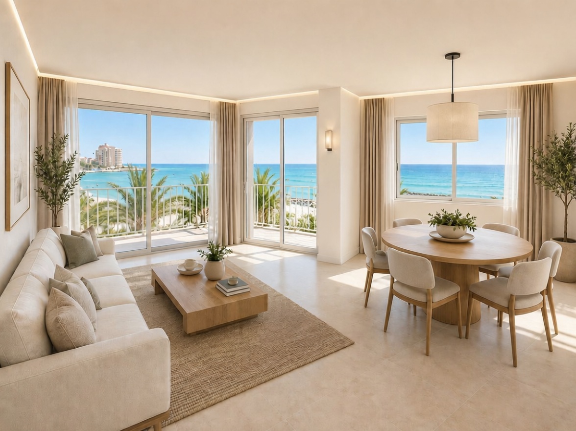 Piso en primera línea de playa en Torrevieja — Salón