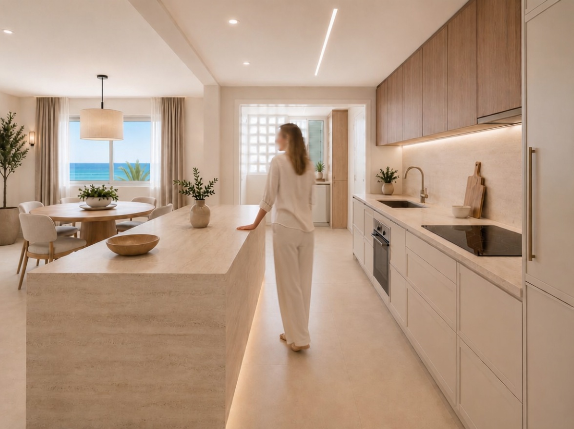 Piso en primera línea de playa en Torrevieja — Cocina
