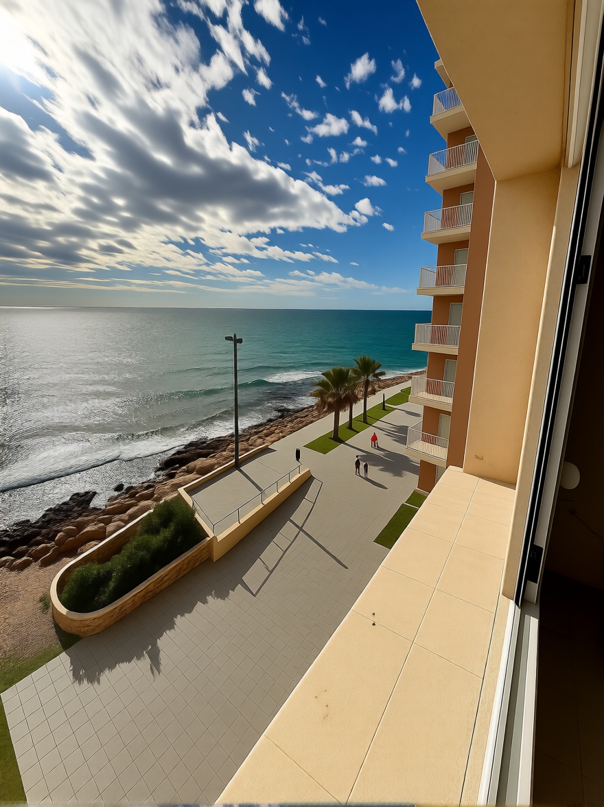 Appartement en première ligne de plage à Torrevieja — Vue mer
