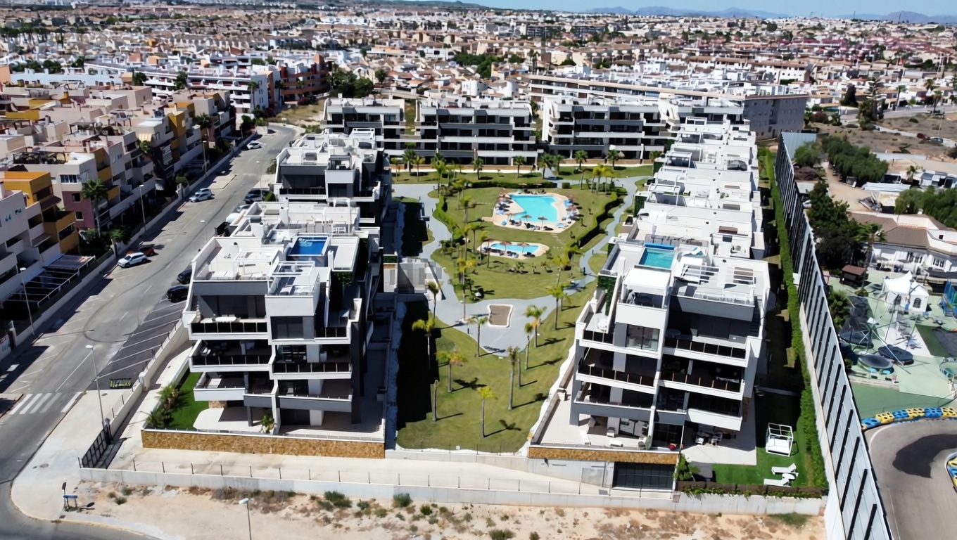 Penthouse in erste Meereslinie in Orihuela — Luftbild