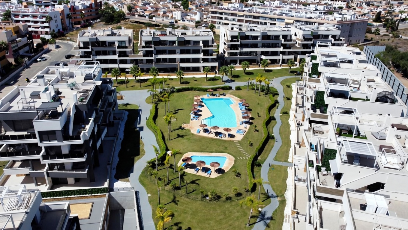Penthouse in erste Meereslinie in Orihuela — Luftbild