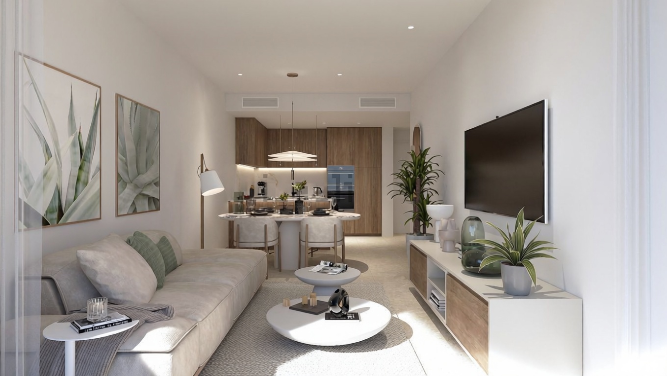 Apartamento em primeira linha de praia em Pilar de la Horadada — Sala