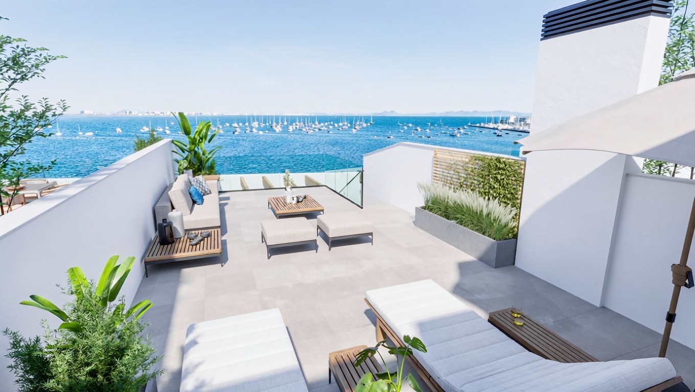 Piso en primera línea de playa en San Pedro del Pinatar — Terraza mar