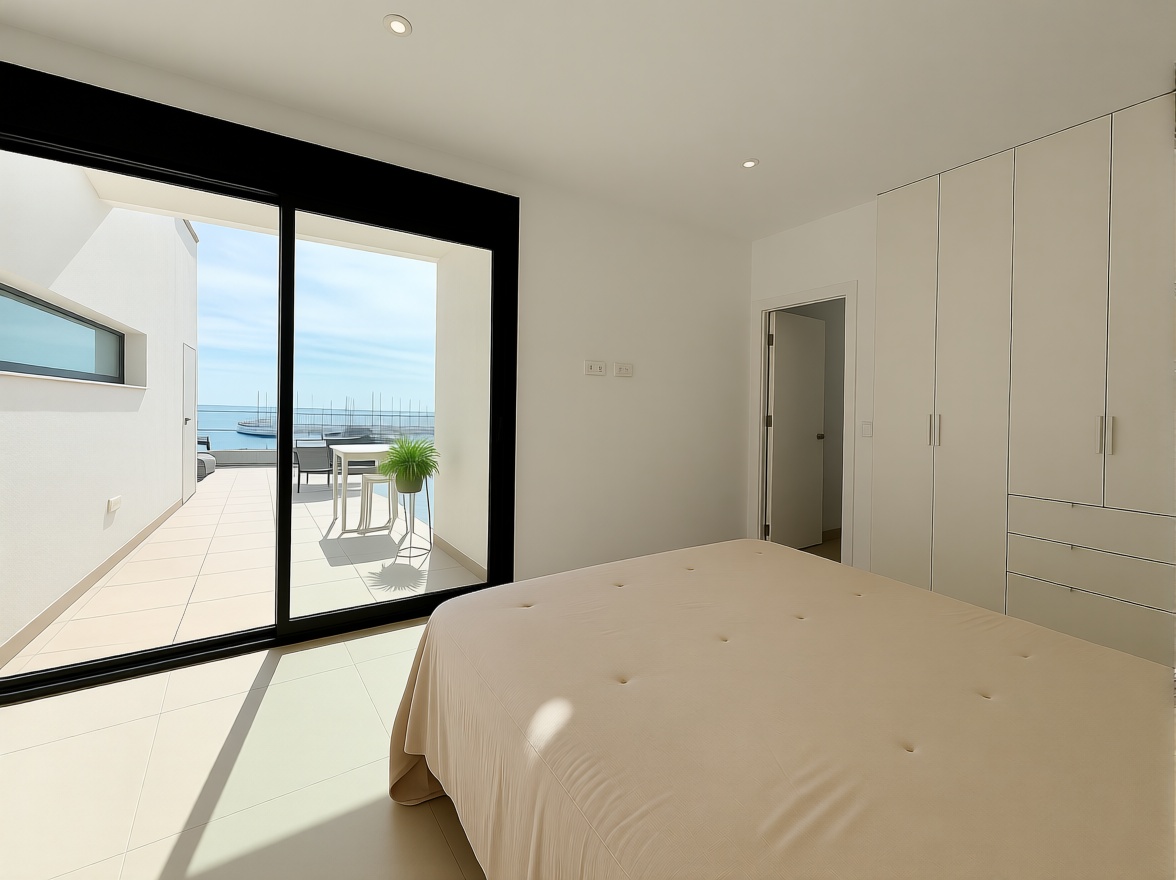 Dúplex en primera línea de playa en San Pedro del Pinatar — Dormitorio