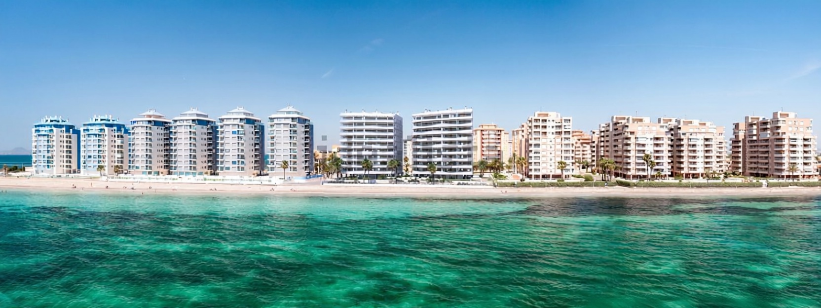 Piso en primera línea de playa en La Manga del Mar Menor — Vista mar