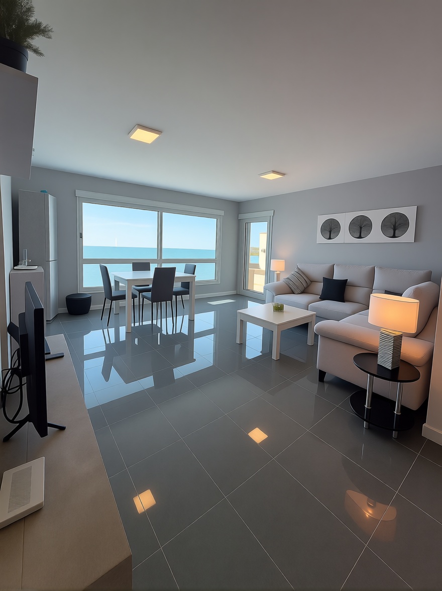Dúplex en primera línea de playa en La Manga del Mar Menor — Salón